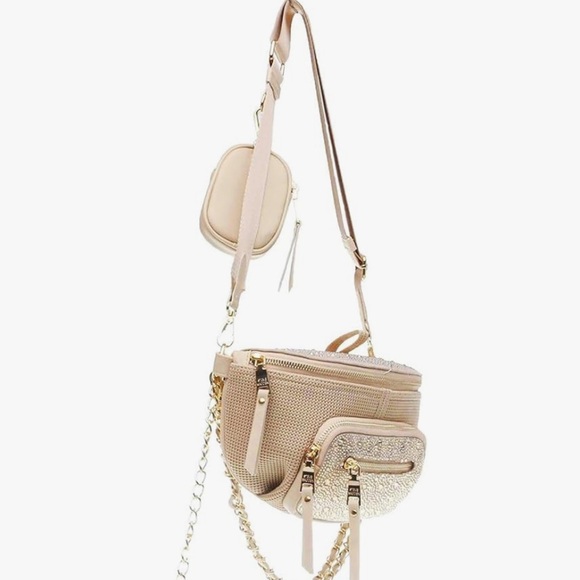 Steve Madden Women's Maxima Fanny pack Crossbody Handbag Beige New Without Tags - Picture 1 of 16